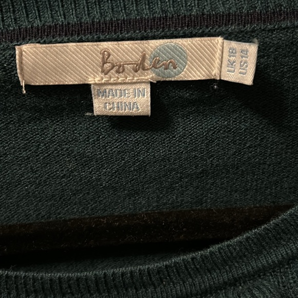 BODEN Ruffle Evergreen Woolblend Lightweight Sweater SzXL GUC - Picture 3 of 14
